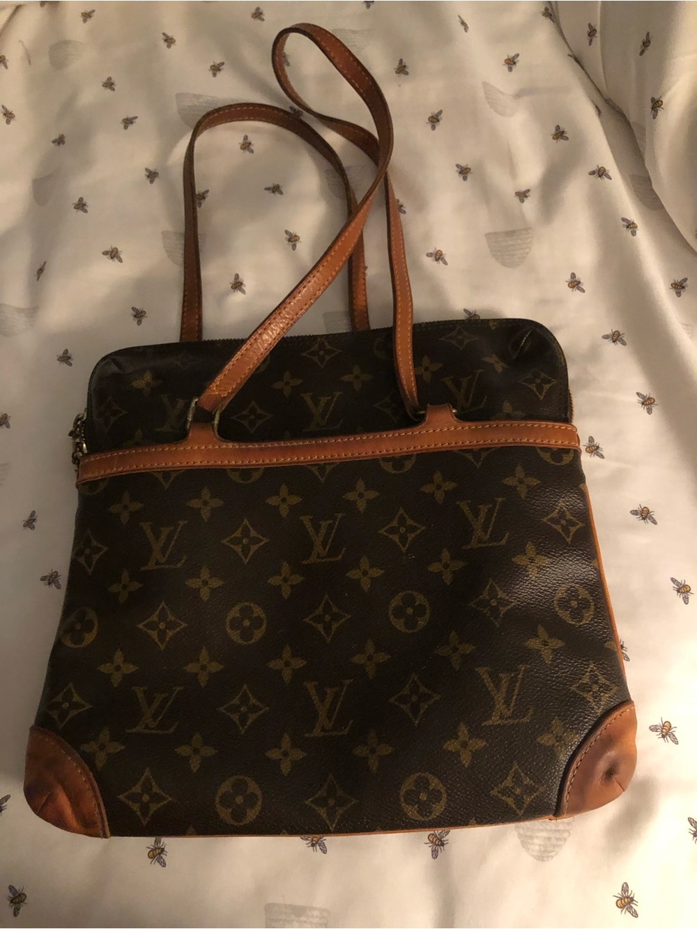 Louis Vuitton Red Suede Interior Shoulder Bag with Vachetta Trim